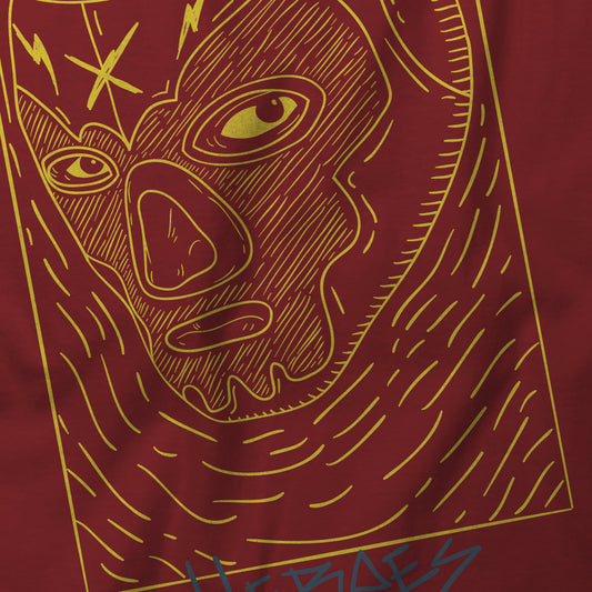 Lucha Heroes Maroon tee