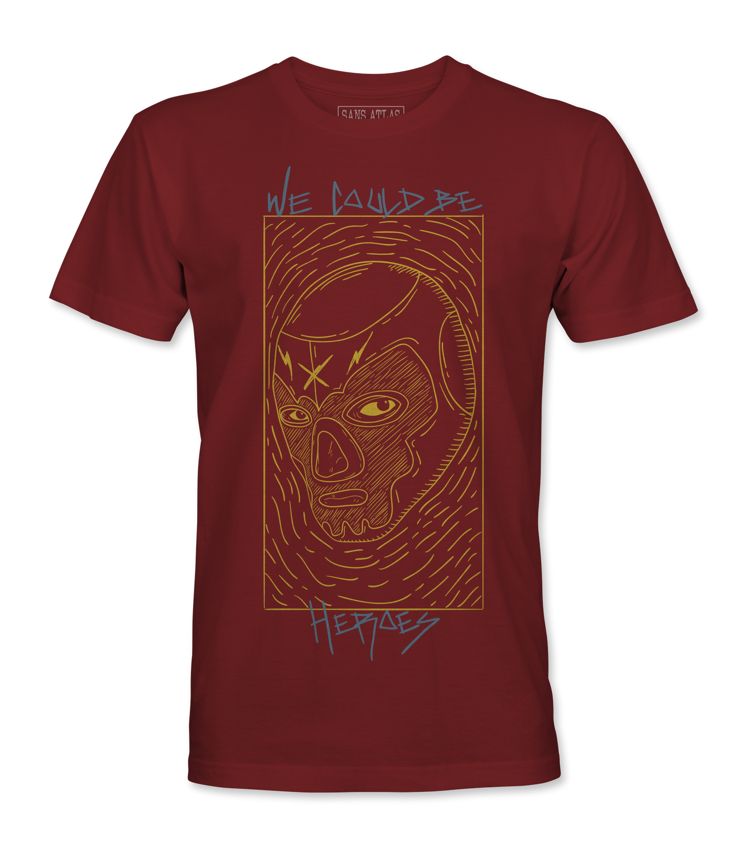 Lucha Heroes Maroon tee