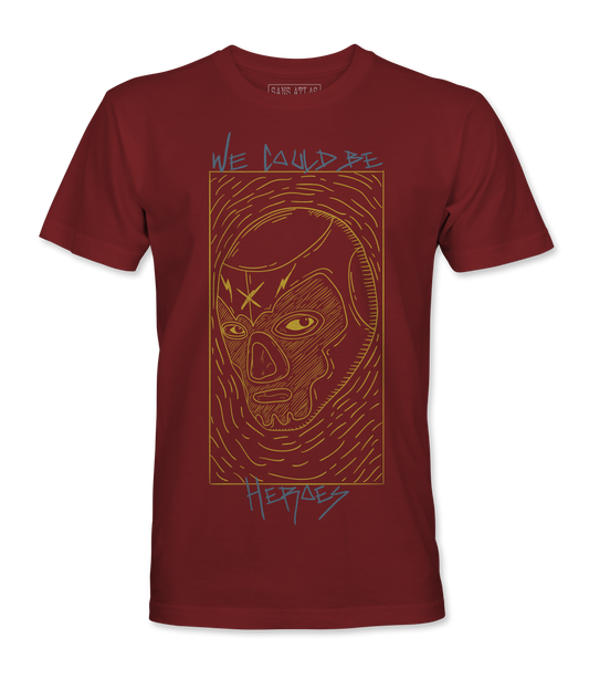 Lucha Heroes Maroon tee